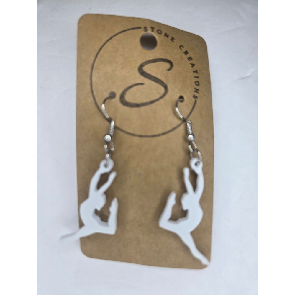 Stone Creations Silhouette Earrings Dancer or Gymnast Dangle